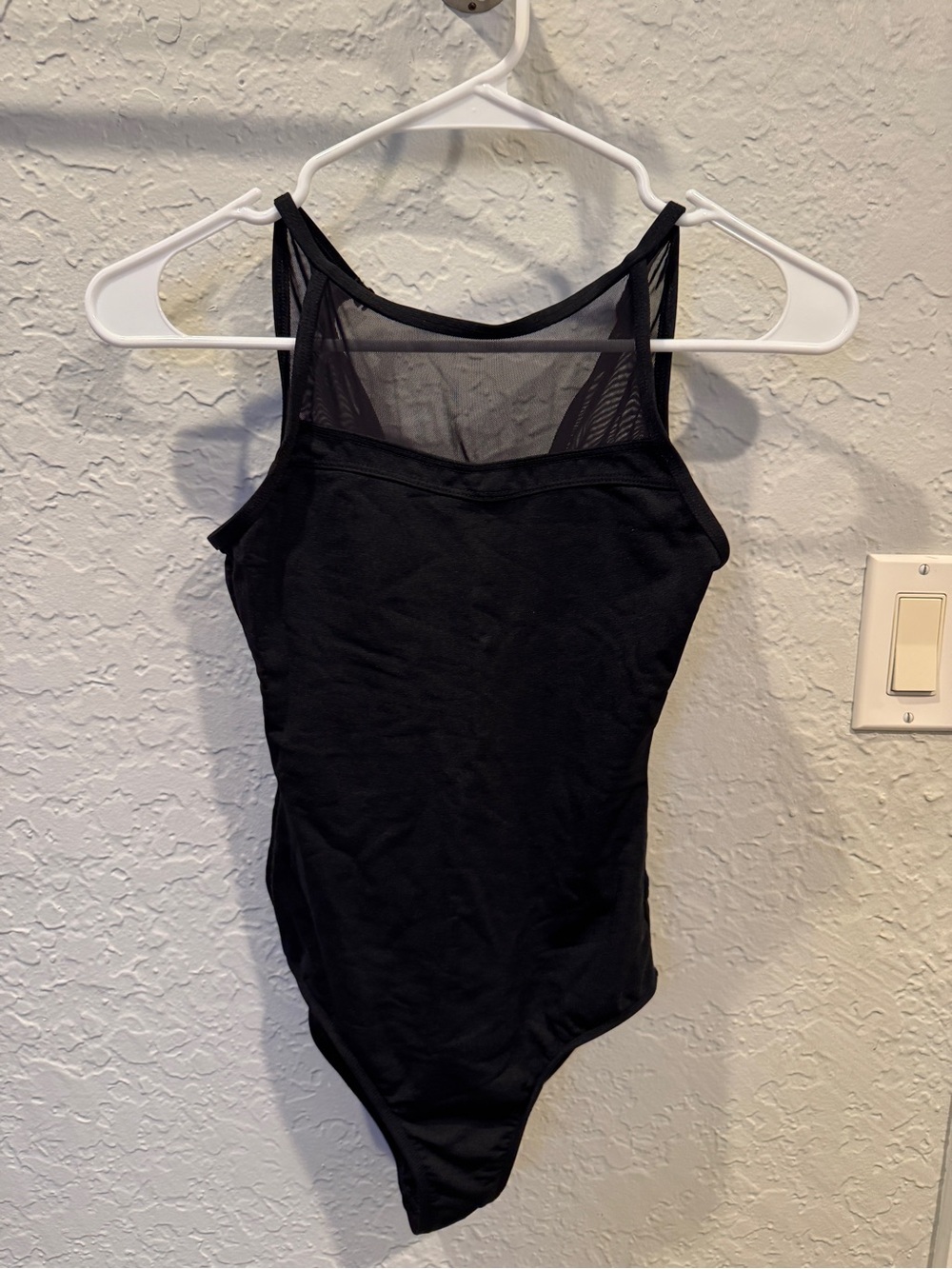 Mariia Petite Adult Dance Black Mesh-Detail Leotard